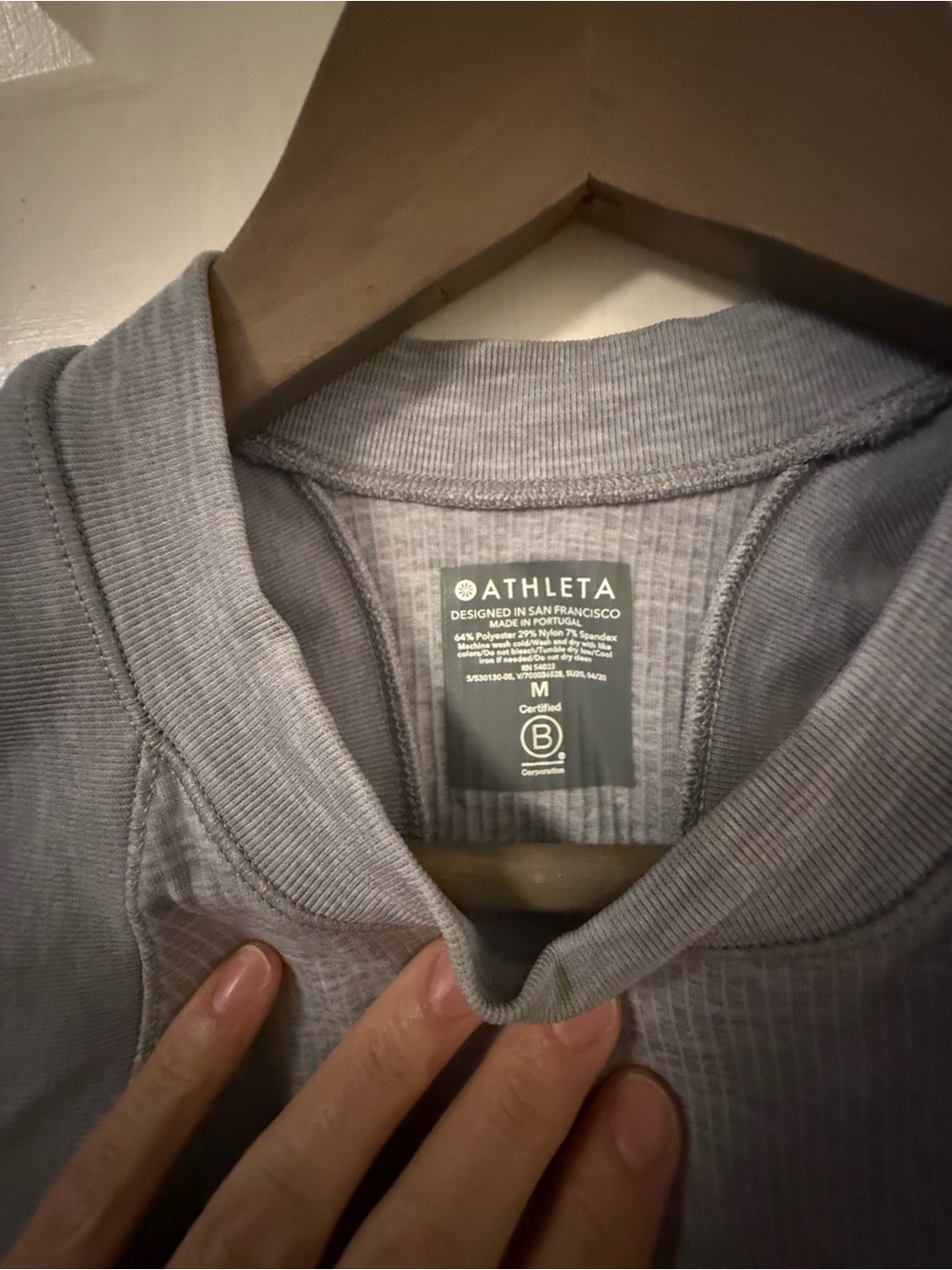 Athleta Light Gray Ribbed Tank Top - Picture 2 of 3
